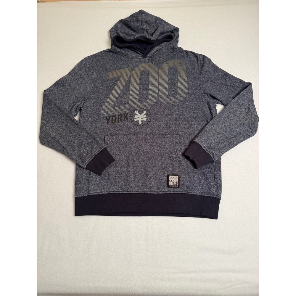 Zoo York Excelsior 93 Hoodie Mens Large Navy Blue Marl Fleece Pullover Hoodie